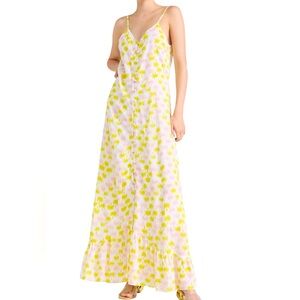 NWOT Marea Apres Beach Maxi Dress In Golden Hour Palm Print Retail $198